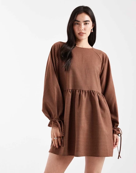 Мини-платье-халат Daisy Street в красную клетку red check