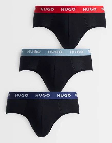 Хипстерские трусы HUGO Red из 3-х упаковок цвета древесного угля