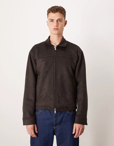 Мужская укороченная куртка abercrombie & fitch, коричневая