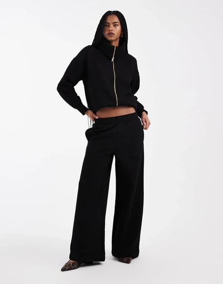 Женские широкие спортивные штаны Miss Selfridge, черные