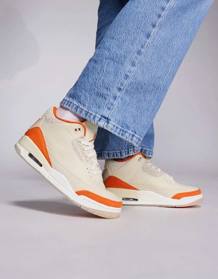 Кроссовки Nike Air Jordan 3 в стиле ретро оранжевого и темно-белого цветов orange