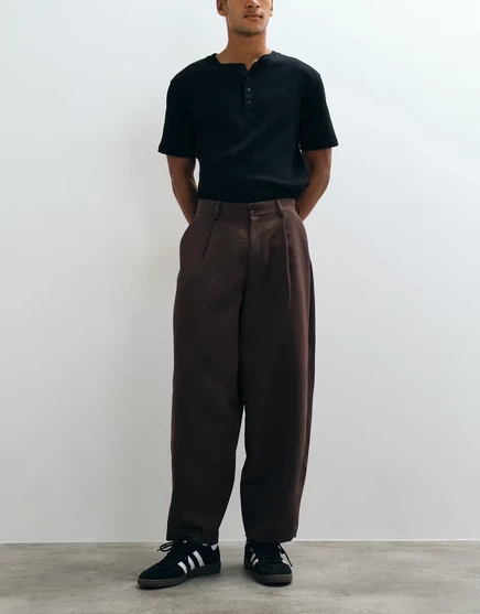 Мужские брюки ASOS Design широкие, темно-коричневые