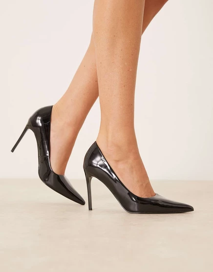Черные лакированные туфли на остроконечном каблуке ASOS DESIGN Paphos black patent