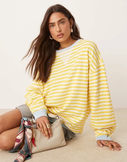 Классическая полосатая толстовка с круглым вырезом Free People из нескольких цветов dandelion combo