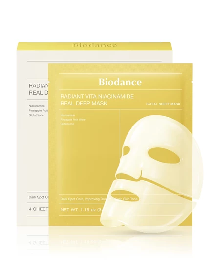 Женская маска Biodance Radiant Vita 4 шт с ниацинамидом