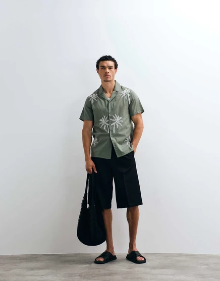 Мужские бермуды ASOS Design плиссированные оверсайз, черные
