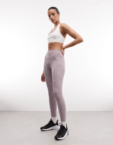 Женские леггинсы Nike One 7/8 высокая посадка, серые