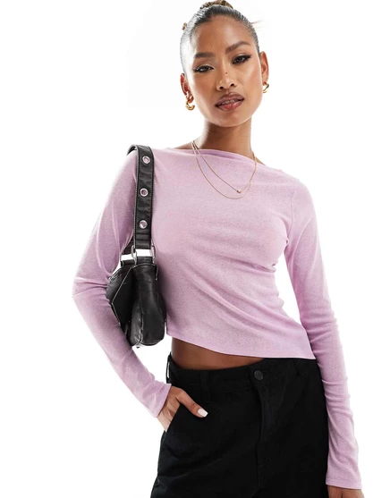 Розовый сетчатый топ с асимметричным подолом ASOS DESIGN pink