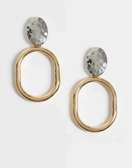 Женские серьги DesignB London овальные, микс металлов