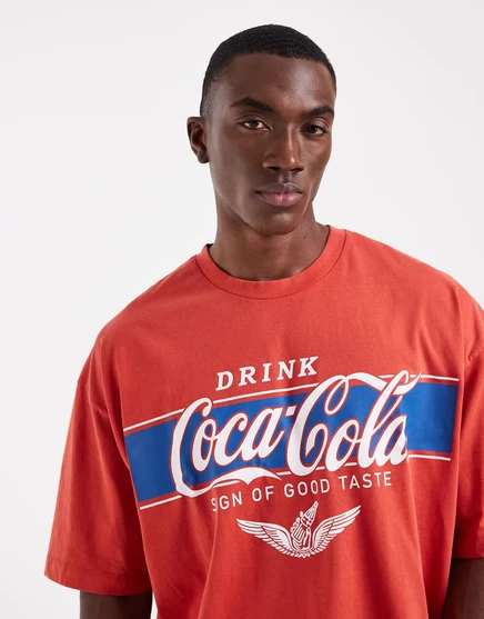 Унисекс футболка ASOS DESIGN оверсайз Coca-Cola, красная