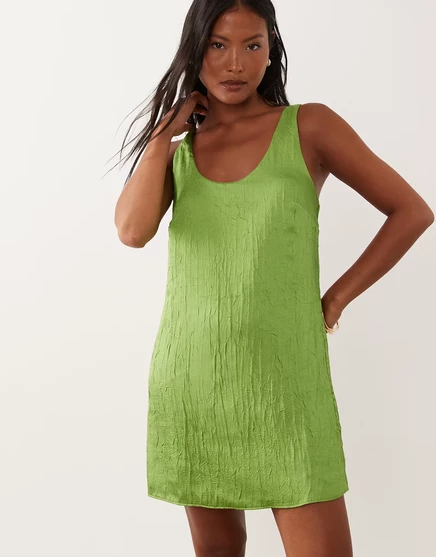 Женское мини-платье Asos Petite с бантом на спине, зеленое