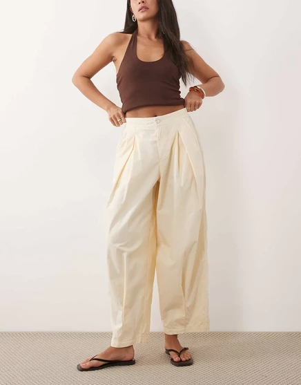 Miss Selfridge casual balloon pants in buttermilk buttermilk
