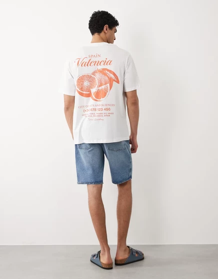Мужская футболка Jack & Jones с принтом Valencia, белая