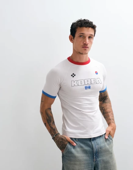 Мужская футболка ASOS Design Muscle ringer Korea, белая