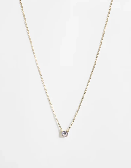 Женское ожерелье Accessorize Z Sparkle с фианитом, позолоченное 14K, золотистое