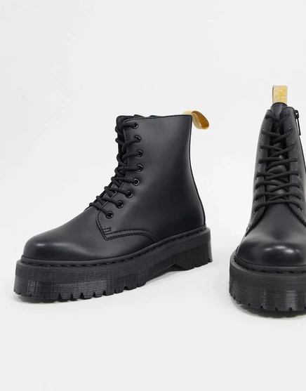 Черные ботинки на платформе Dr Martens Vegan Jadon black