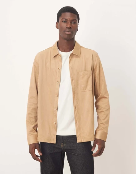 Верхняя рубашка ASOS DESIGN из замши верблюжьего цвета camel