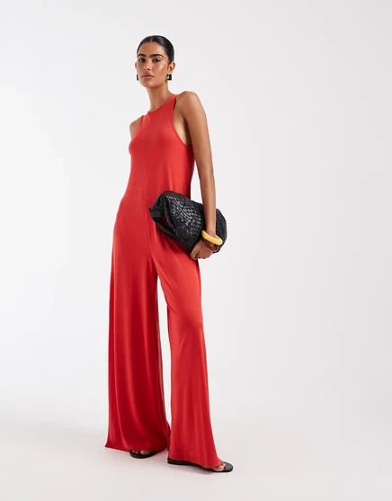 Женский комбинезон ASOS Design из модала с карманами, красный
