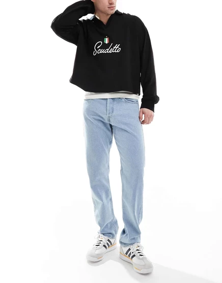 Джинсы Jack & Jones Chris с прямыми штанинами светло-голубого цвета light blue sq738