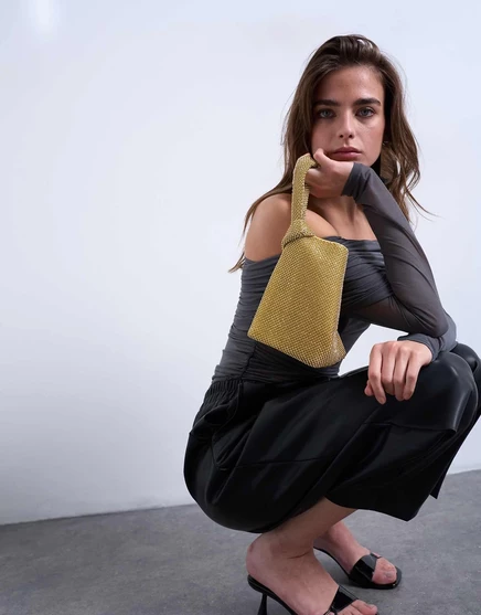 Кошелек Topshop Gywn, украшенный золотым узлом gold