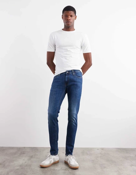 Голубые эластичные джинсы скинни Jack & Jones Intelligence Liam blue denim