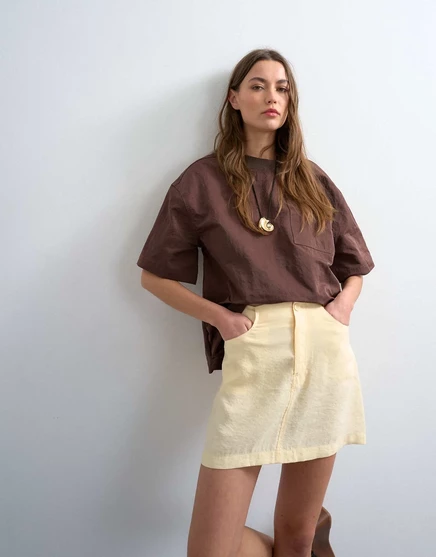 Женская мини-юбка Topshop из купро, молочная