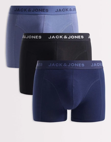 Мужские боксеры Jack & Jones (3 шт.) с логотипированной резинкой, темно-синие