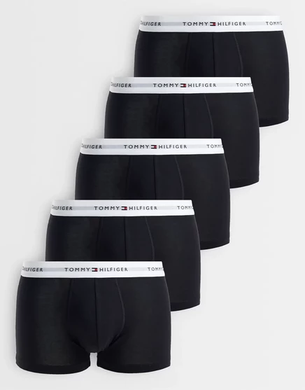 Мужские боксеры Tommy Hilfiger Signature 5 шт., черные с белыми поясами