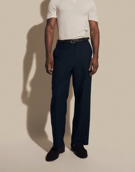 Мужские широкие брюки ASOS Design в полоску, темно-синие