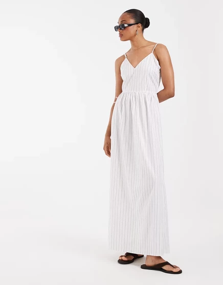 Женское платье-комбинация Vero Moda Tall миди, снежно-белое