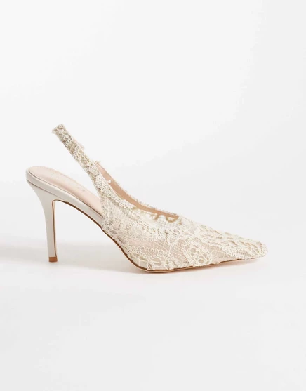 Туфли-лодочки RAID Annona на высоком каблуке-лодочке из кремового кружева cream lace