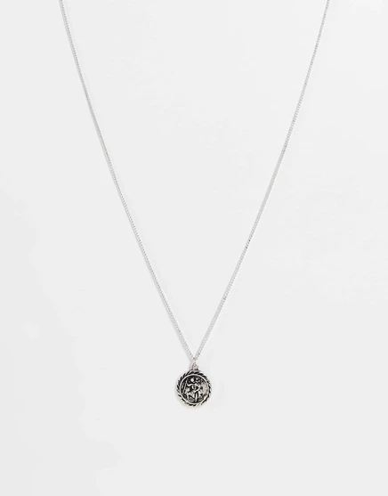 Колье с подвеской Reclaimed Vintage Inspired St Christopher из полированного серебра silver