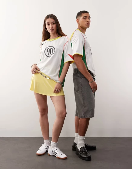 Футбольная футболка Nike T90 белого и зеленого цветов white