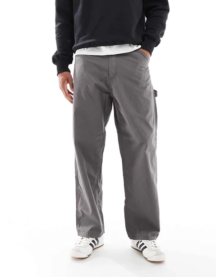 Мешковатые брюки carpenter из рипстопа Jack &Jones серого цвета castlerock