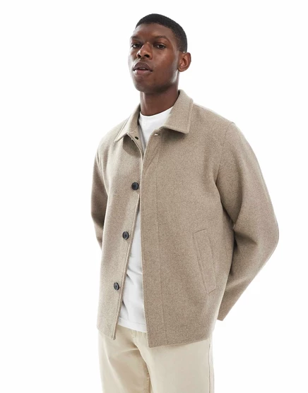 Свободный жакет из полушерстяной ткани Jack &Jones бежевого цвета greige
