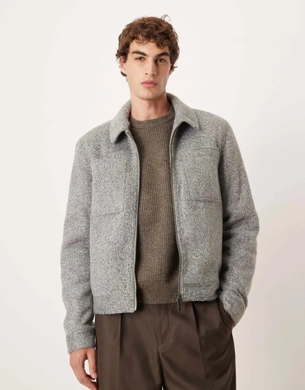 Мужская куртка ASOS Design Harrington под шерсть, серая