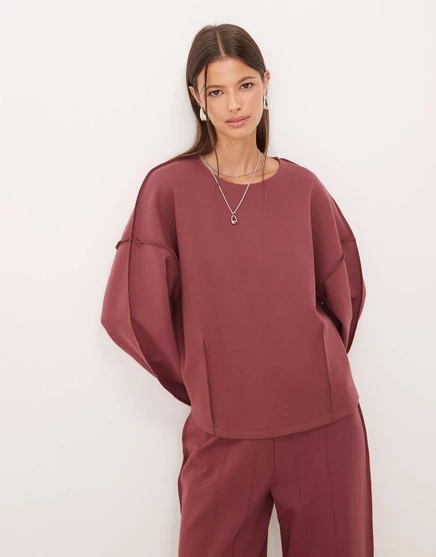Женская толстовка asos design с вырезом-лодочкой, розовая