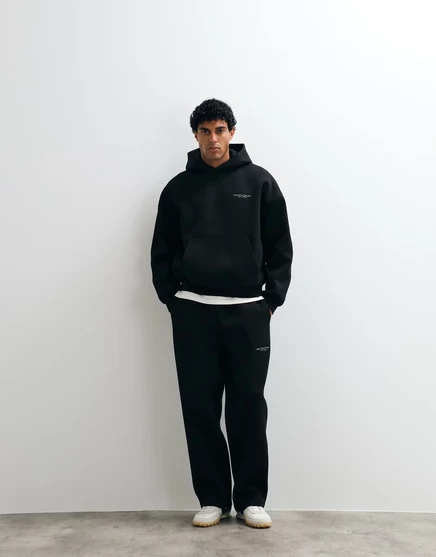 Мужские широкие штаны ASOS Design с вышивкой, черные