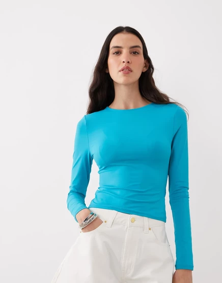 Женский топ ASOS Design Slinky, полиамид, бирюзовый