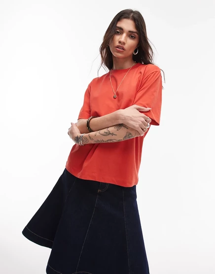 Базовая футболка Topshop premium с коротким рукавом в техасском стиле rust texas rust