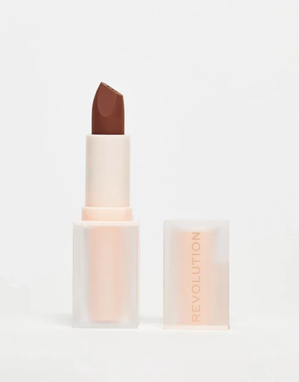 Revolution Lip Allure Мягкая атласная помада на шпильке коричневого цвета stiletto brown