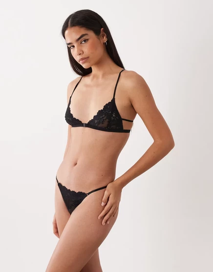 Женские кружевные трусы-танга ASOS Design Ruby, черные