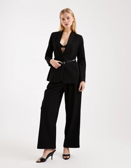 Женские брюки Vero Moda широкие с поясом, черные