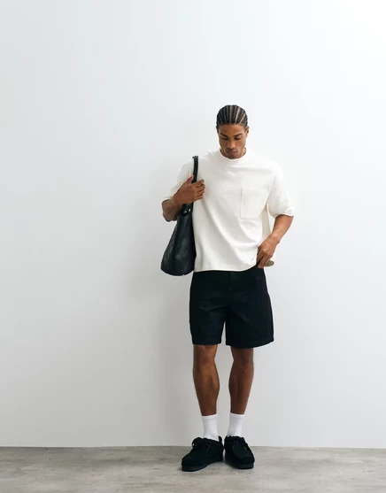 Мужская футболка ASOS Design широкого кроя с контрастной прострочкой, кремовая