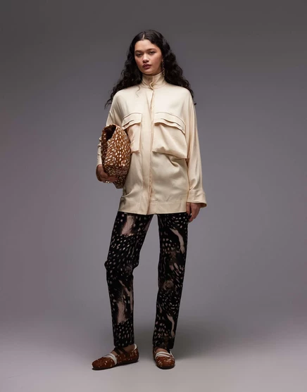 ДИЗАЙНЕРСКИЕ узкие джинсы прямого кроя ASOS с животным принтом animal print