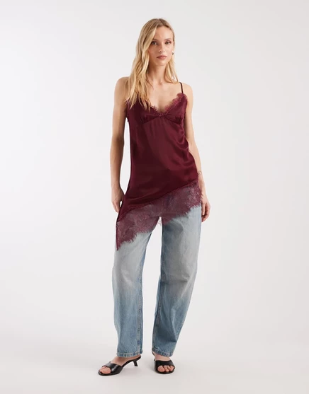 Винтажные джинсы-бочкообразки от ASOS DESIGN Petite slim в винтажном стиле  vintage wash