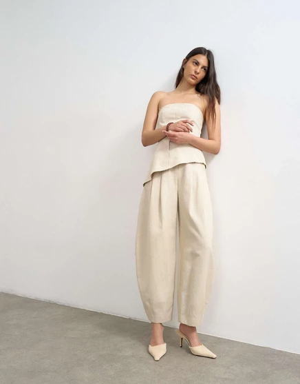 Брюки Topshop с необработанным подолом и бочкообразными штанинами, сшитые на заказ из камня - часть коллекции set stone