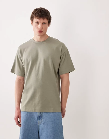 Мужская футболка Jack & Jones свободного кроя, темно-зеленая