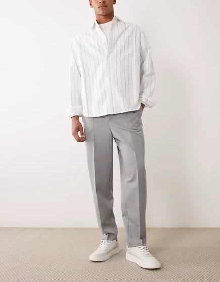 Мужские классические брюки ASOS Design с защипами, серые