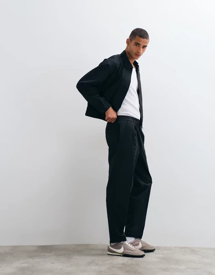 Брюки ASOS DESIGN smart carrot fit из черной прозрачной ткани в полоску - часть комплекта black